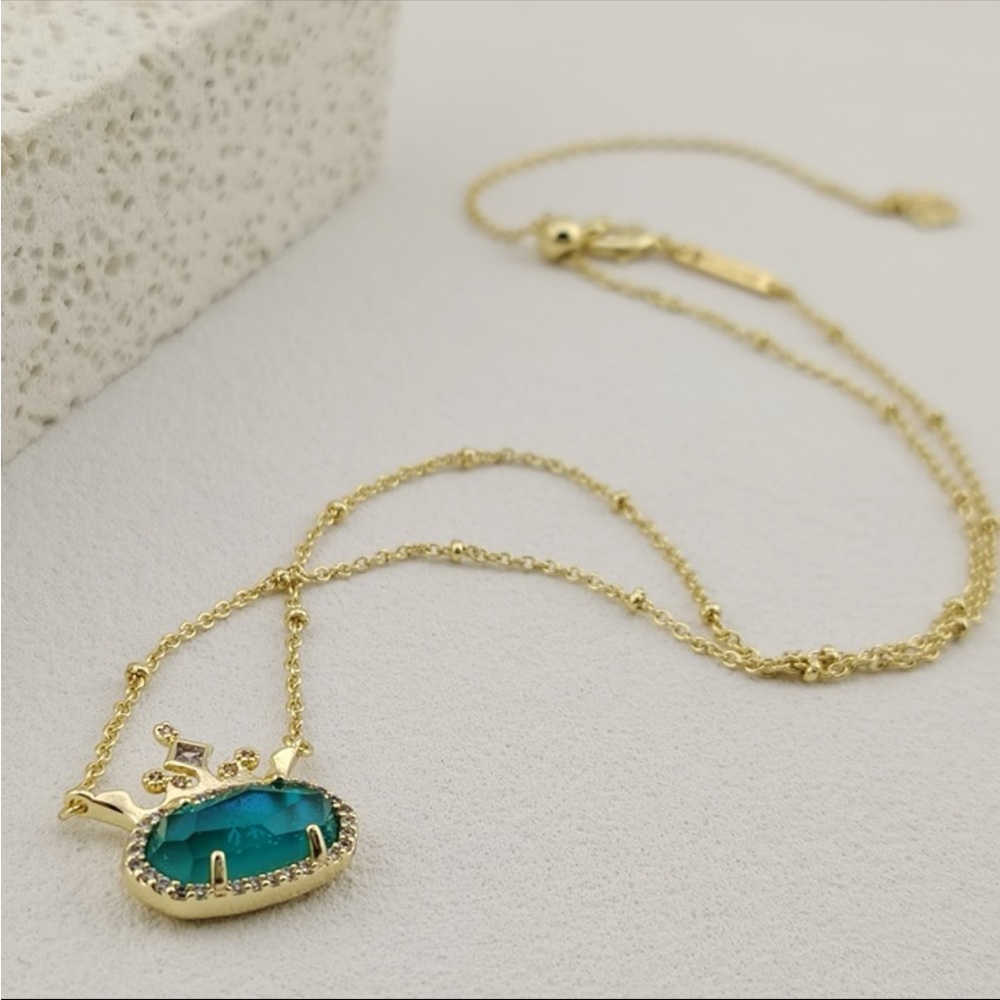 Kendra Scott Gold and Turquoise Disney Princess Crown Necklace - Picture 6 of 16